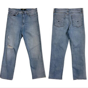 HUDSON jeans Women's 29 Barbara straight leg distressed medium blue wash casual